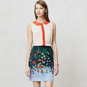 Anthropologie Vertical Garden Skirt Size 2